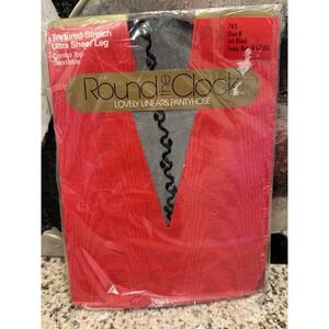 Vintage Round the Clock Pantyhose  Textured Stretch Ultra Sheer Control Top SZ B
